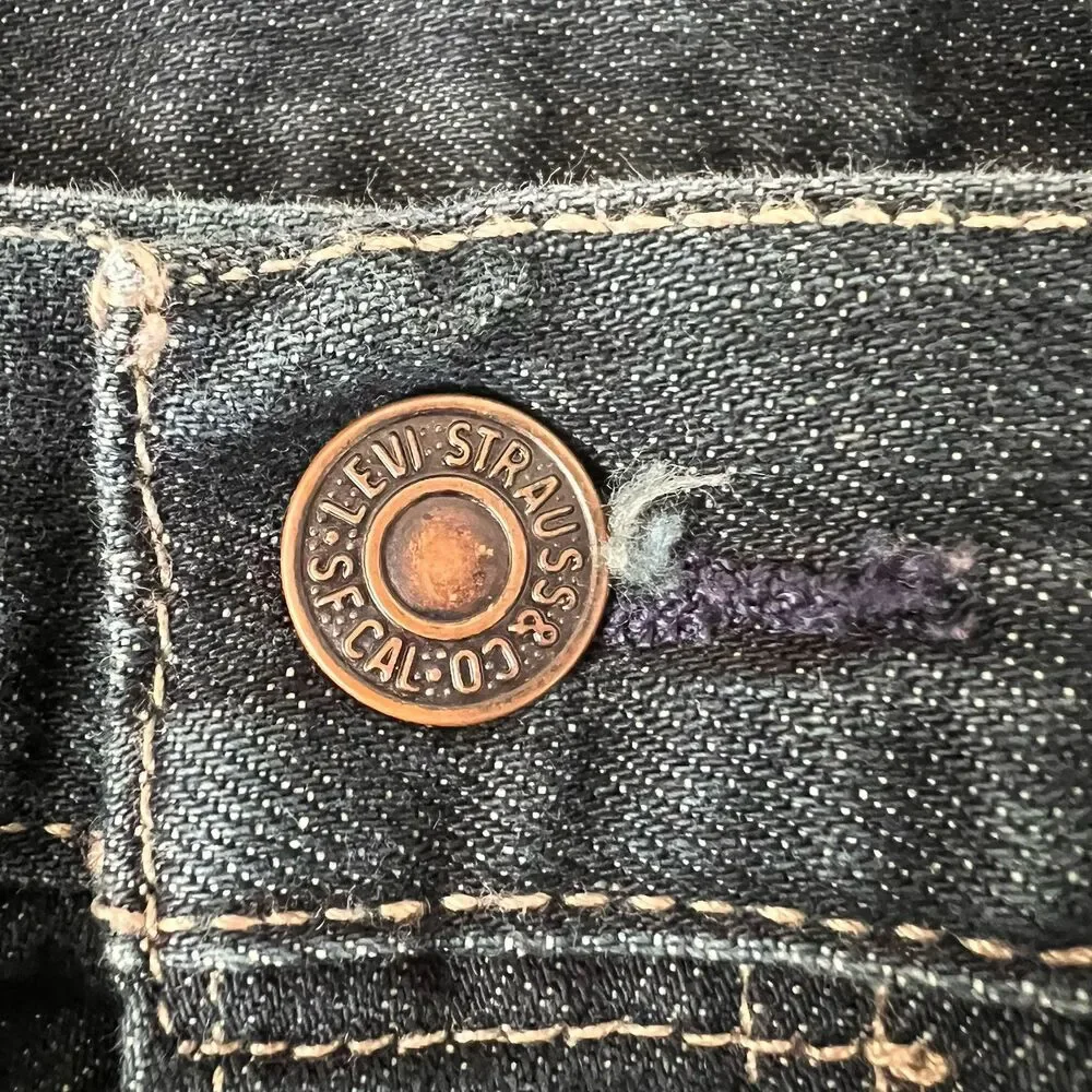 Levi's 501 Jeans Men's 38x34 Blue‎ Dark Wash Rocker Straight Button Fly Denim